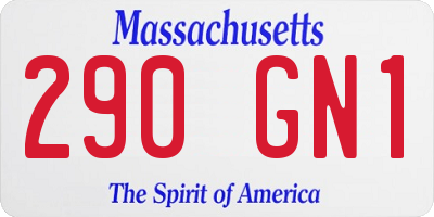 MA license plate 290GN1
