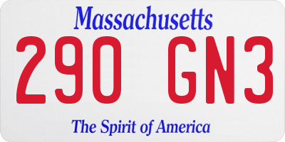 MA license plate 290GN3