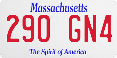 MA license plate 290GN4