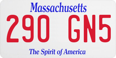 MA license plate 290GN5