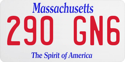 MA license plate 290GN6