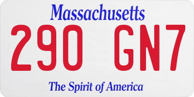 MA license plate 290GN7