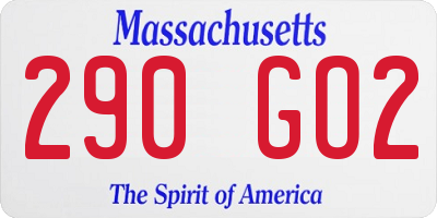 MA license plate 290GO2