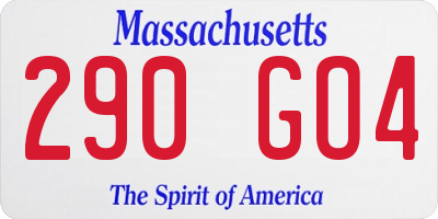 MA license plate 290GO4