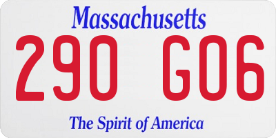 MA license plate 290GO6