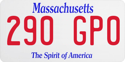 MA license plate 290GP0