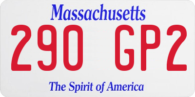 MA license plate 290GP2