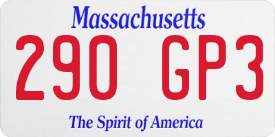 MA license plate 290GP3