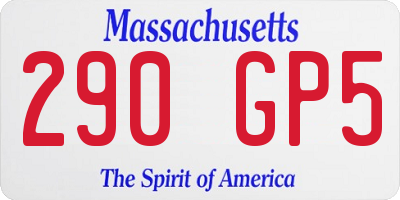 MA license plate 290GP5