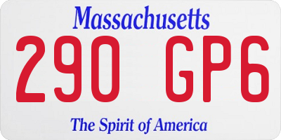 MA license plate 290GP6