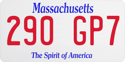 MA license plate 290GP7