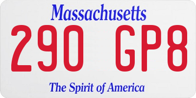 MA license plate 290GP8