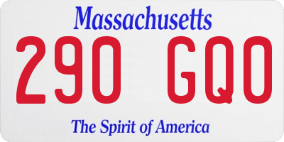 MA license plate 290GQ0
