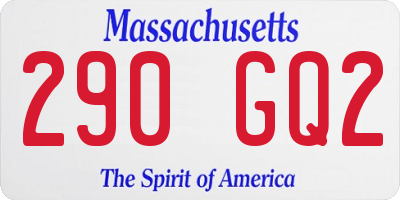 MA license plate 290GQ2