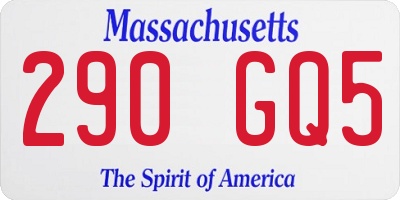 MA license plate 290GQ5