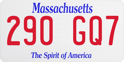 MA license plate 290GQ7