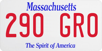 MA license plate 290GR0