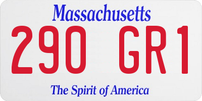MA license plate 290GR1