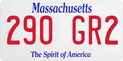 MA license plate 290GR2