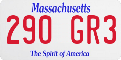 MA license plate 290GR3