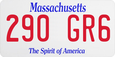 MA license plate 290GR6