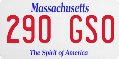 MA license plate 290GS0