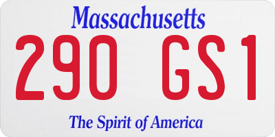MA license plate 290GS1