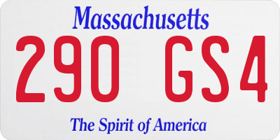 MA license plate 290GS4