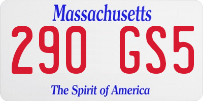 MA license plate 290GS5