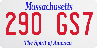 MA license plate 290GS7