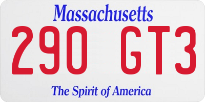 MA license plate 290GT3