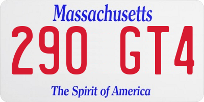 MA license plate 290GT4