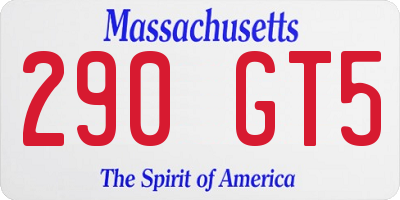 MA license plate 290GT5
