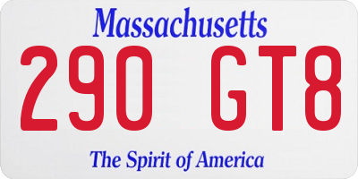 MA license plate 290GT8