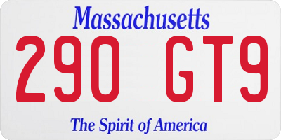 MA license plate 290GT9