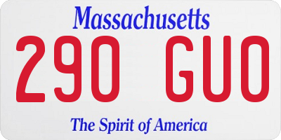 MA license plate 290GU0