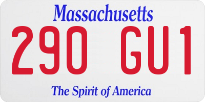 MA license plate 290GU1