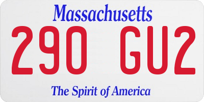 MA license plate 290GU2