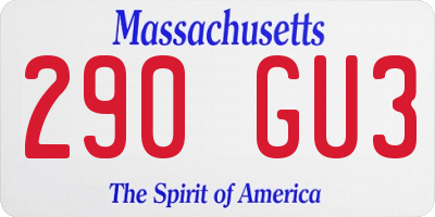 MA license plate 290GU3