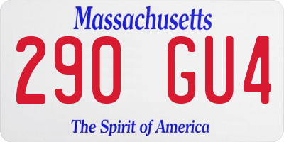 MA license plate 290GU4