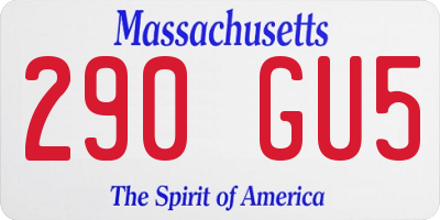 MA license plate 290GU5