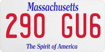 MA license plate 290GU6