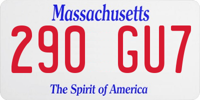 MA license plate 290GU7
