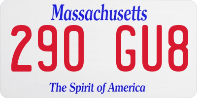 MA license plate 290GU8