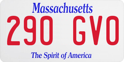 MA license plate 290GV0