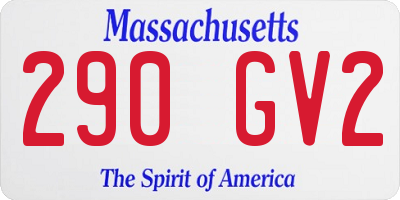 MA license plate 290GV2
