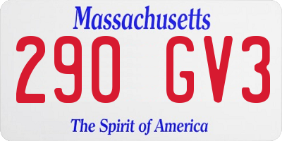 MA license plate 290GV3
