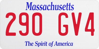 MA license plate 290GV4