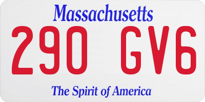 MA license plate 290GV6