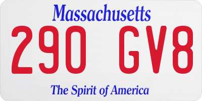 MA license plate 290GV8